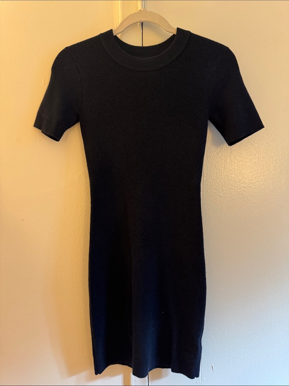 Jack Wills Navy Short-Sleeve Ribbed Mini Dress